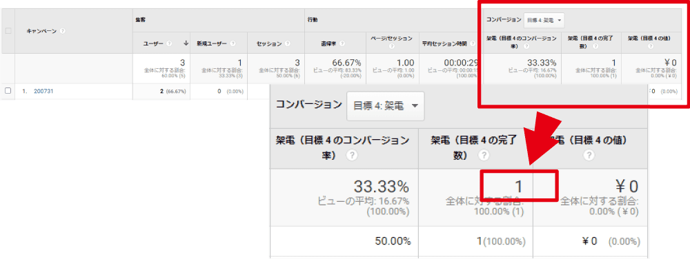 コンバージョン画面